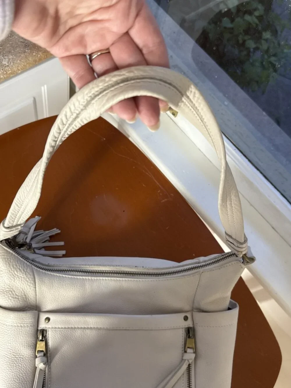 The Sak Collective Keira Sand Leather Hobo Shoulder Purse